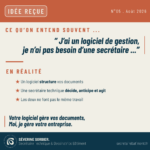 Séverine Sorbier, secrétaire technique bâtiment en Gironde, à son bureau avec un dossier de chantier