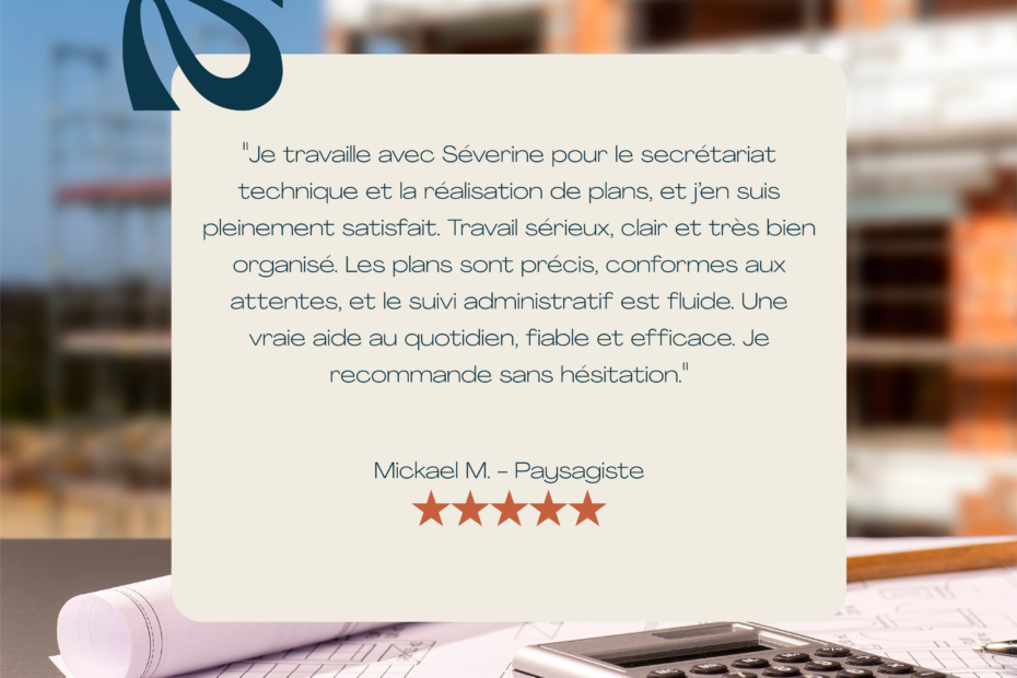 Secrétariat technique paysagiste Gironde : Séverine Sorbier accompagne Mickael au quotidien